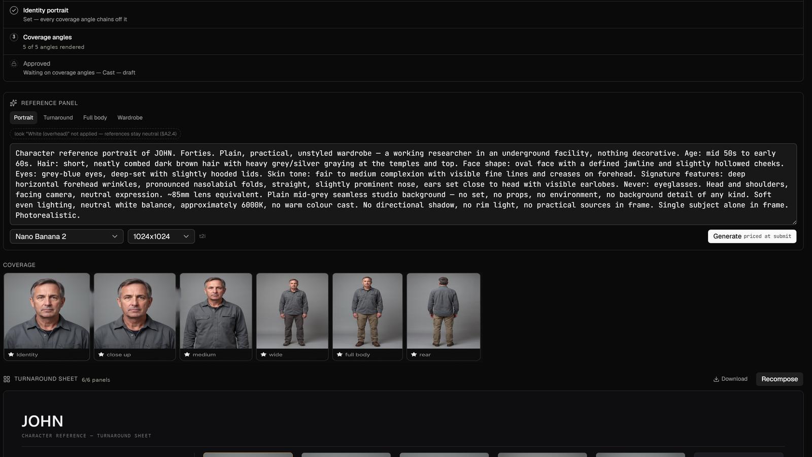 Bokeh location profile: reference chain with the approved plate, the reference prompt, and the plates grid including red emergency-lighting variants